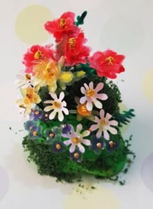 Make a miniature bunch of flowers using liquid Sculpey